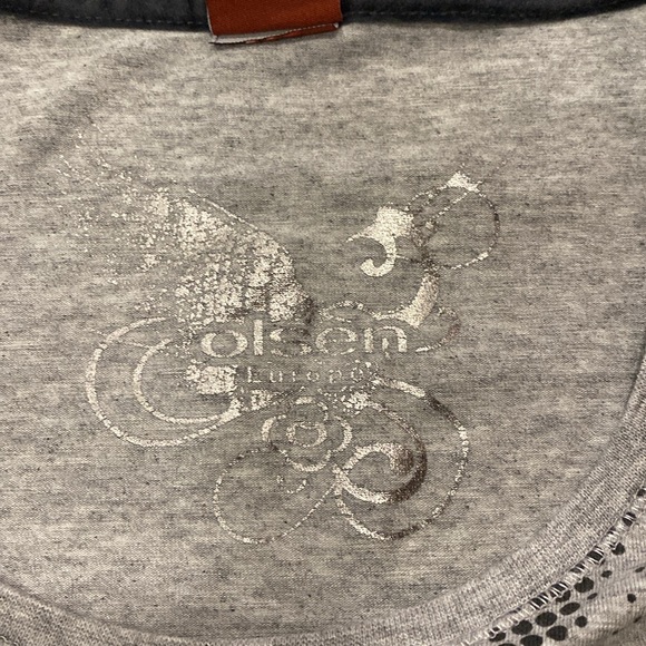 Olsen Long Sleeve Grey & Silver T-Shirts Size Small - Picture 5 of 8